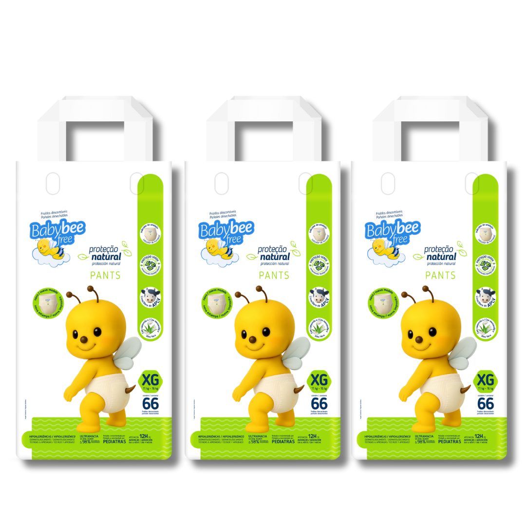 Kit 3 pacotes Proteção Natural PANTS | Baby Bee Free