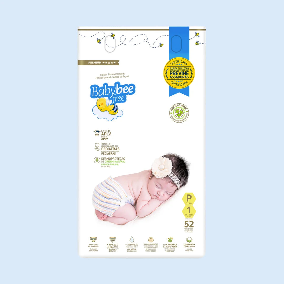 Fralda Dermoprotetora Premium Antiassadura: Pele Sensível | Baby Bee Free
