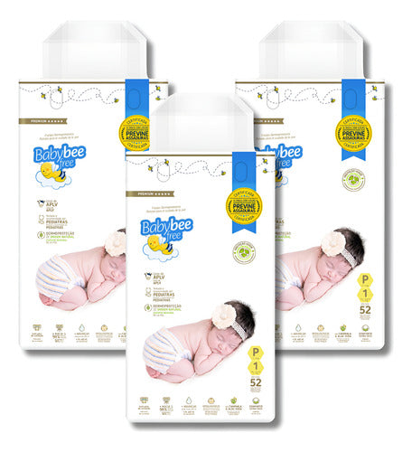 Kit 3 Pacotes Fralda Dermoprotetora Premiun | Baby Bee Free