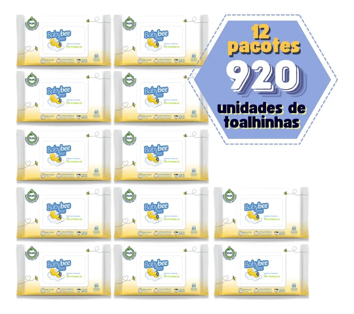 Kits Toalhinha Pró-Vitamina B5 | Baby Bee Free