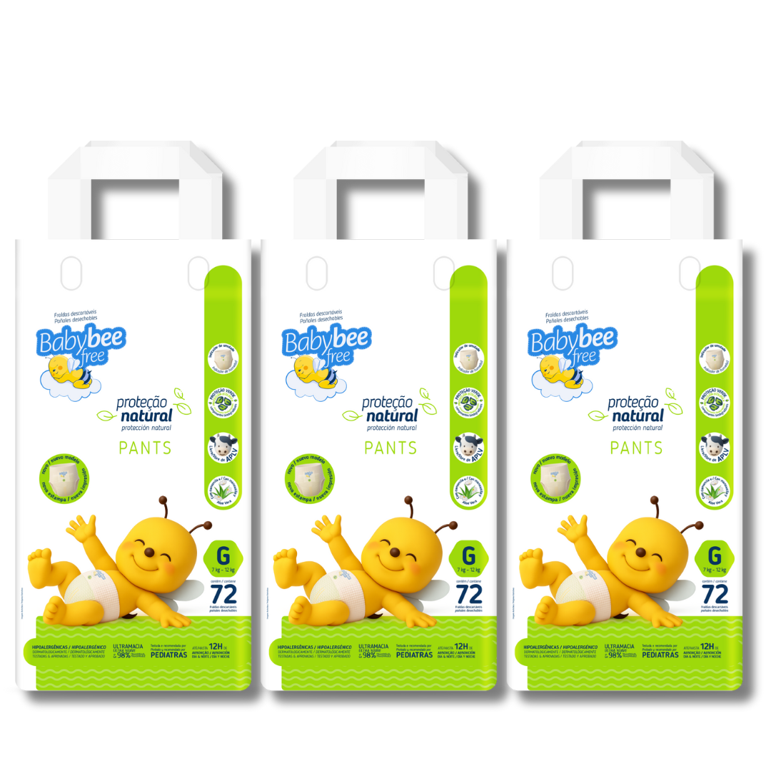 Kit 3 pacotes Proteção Natural PANTS | Baby Bee Free