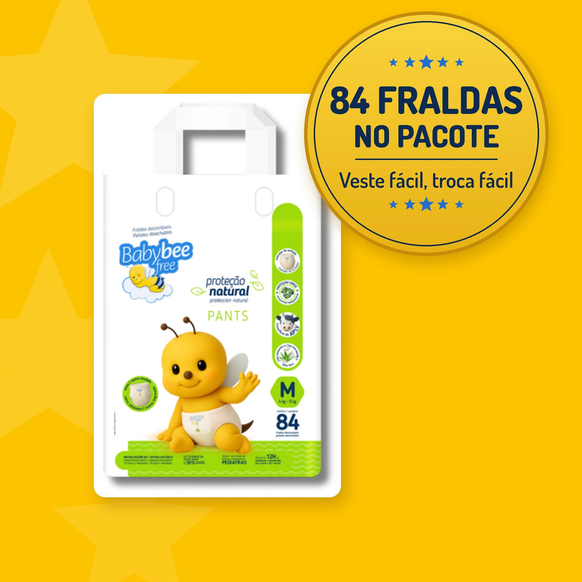 Fralda Pants Tipo Shortinho Proteção Natural: Fácil de Vestir