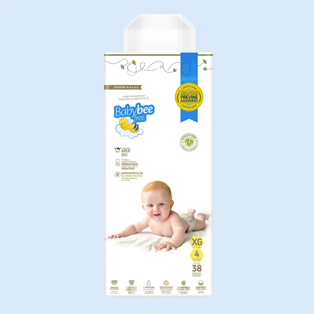 Fralda Dermoprotetora Premium Antiassadura: Pele Sensível | Baby Bee Free