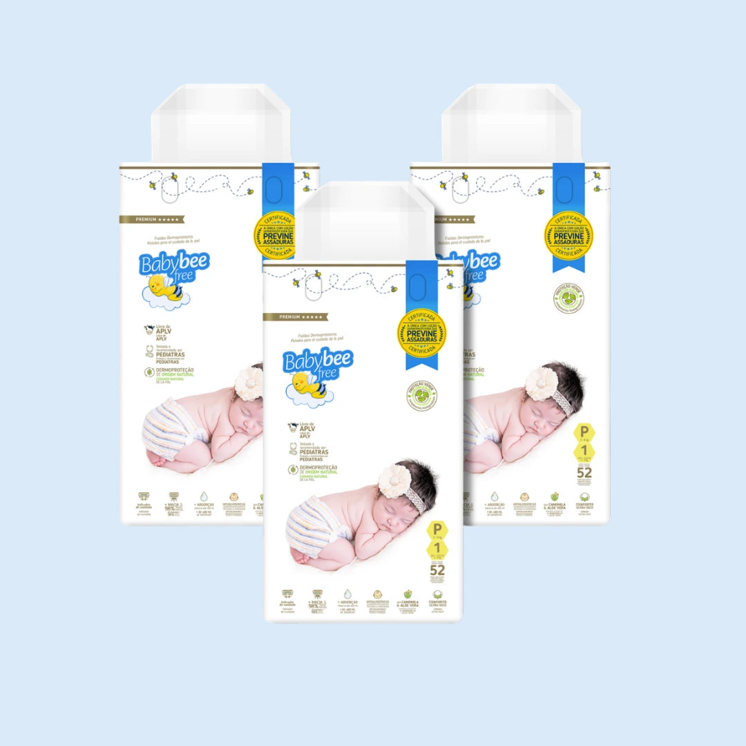Fralda Dermoprotetora Premium Antiassadura: Pele Sensível | Baby Bee Free