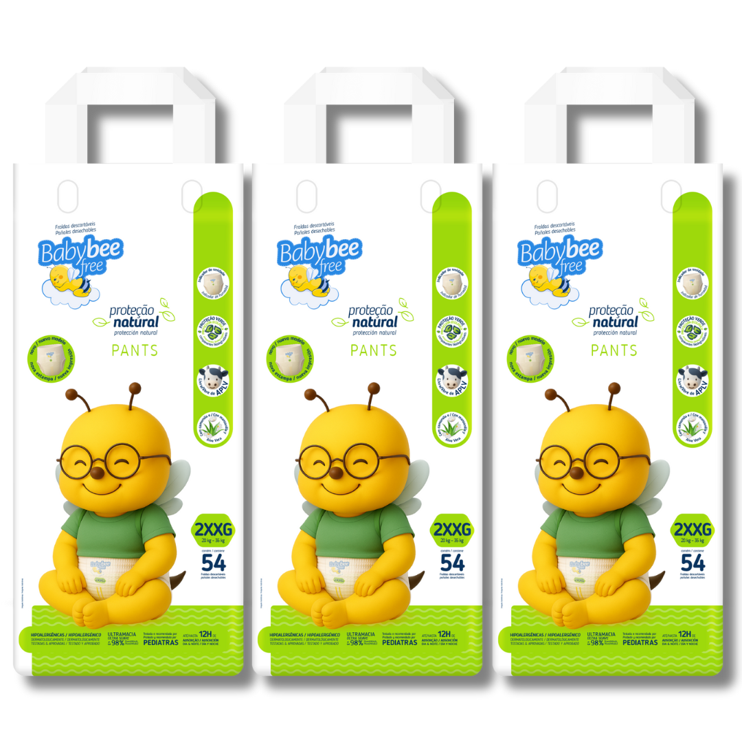 Kit 3 pacotes Proteção Natural PANTS | Baby Bee Free