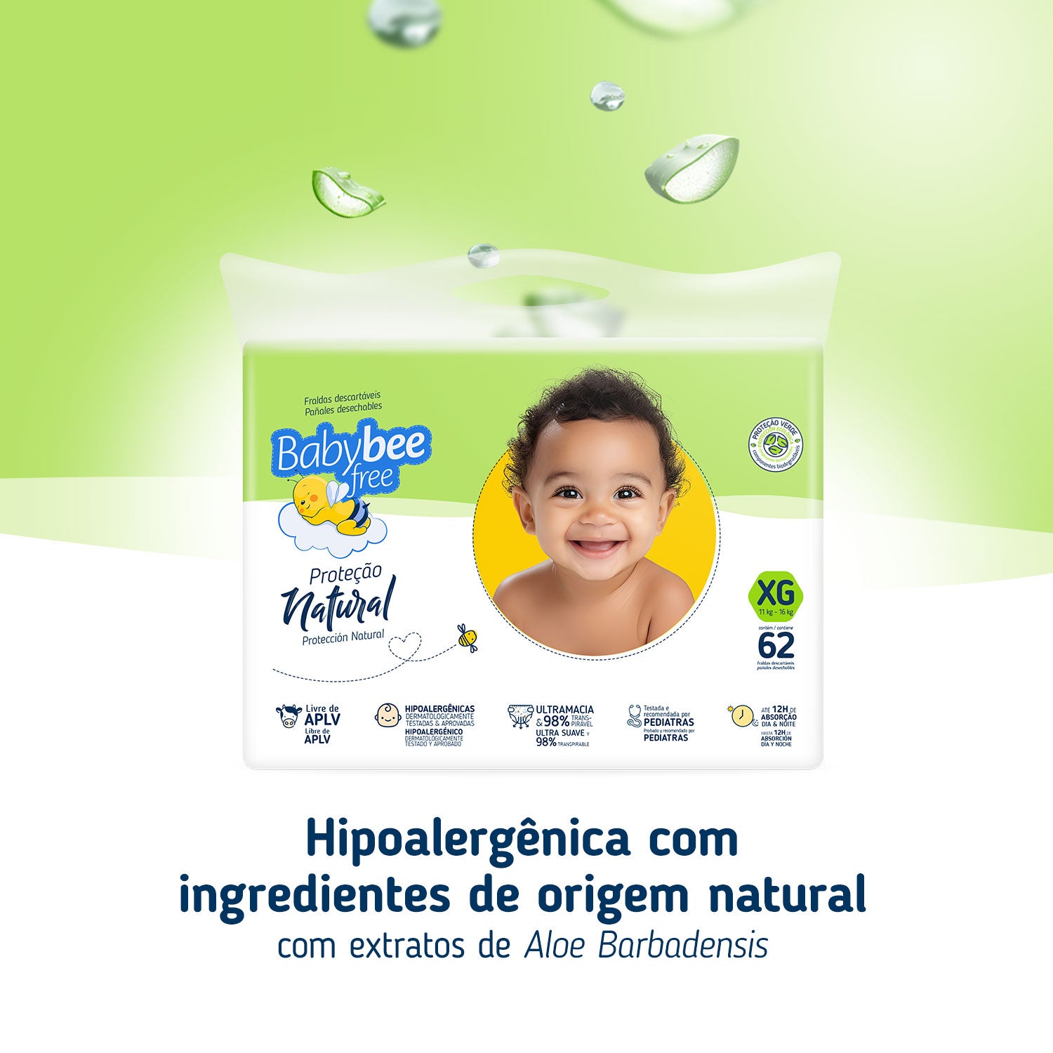 FRALDA PROTEÇÃO NATURAL P C/ 60 UN