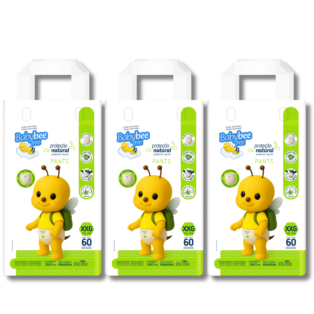 Kit 3 pacotes Proteção Natural PANTS | Baby Bee Free