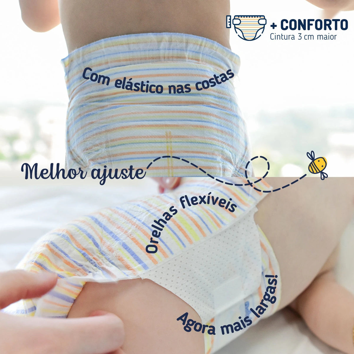 Fralda Dermoprotetora Premium Antiassadura: Pele Sensível | Baby Bee Free